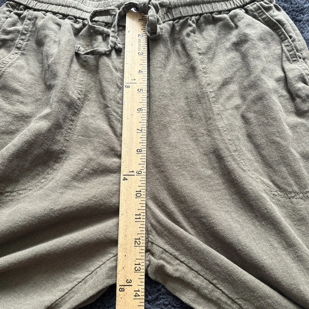 Banana Republic Linen blend pants women's small kale straight leg coastal beach